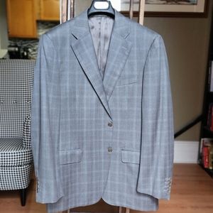 Canali Suit Jacket, Checked Grey Wool
